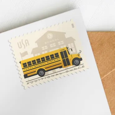 2023 School Bus Forever First Class Postage Stamps