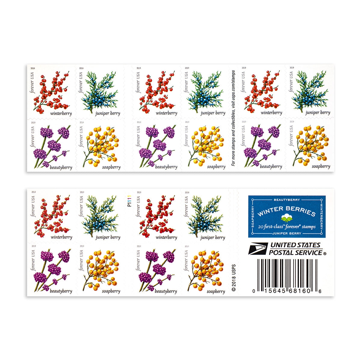 2019 Winter Berries Forever First Class Postage Stamps