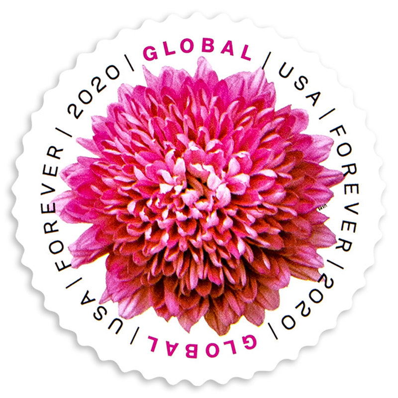 2020 Global Chrysanthemum International  First Class Forever US Postage Stamps