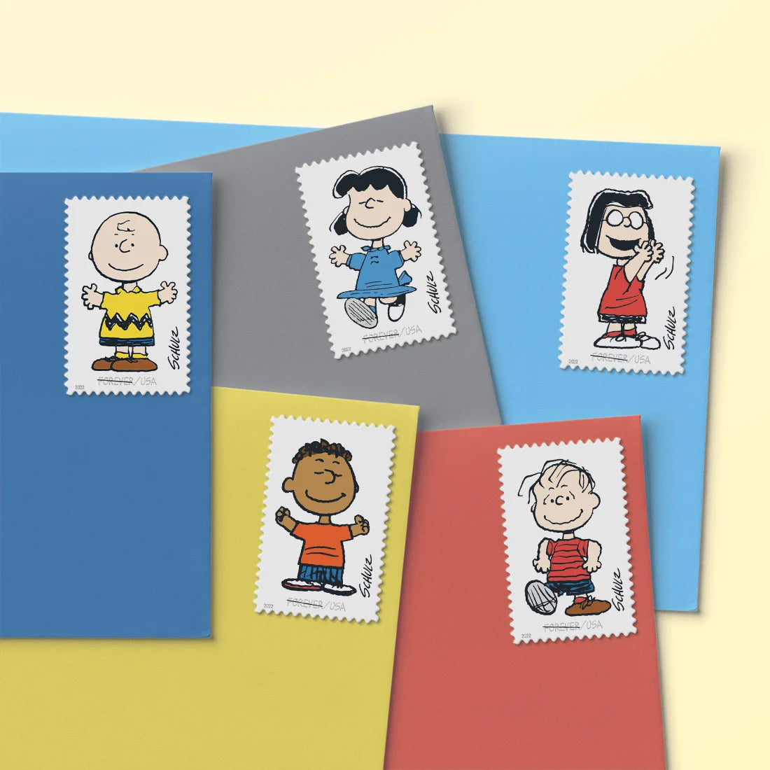 2022 Centennial of Cartoonist Charles M. Schulz's Birth With New Forever First Class Postage Stamps