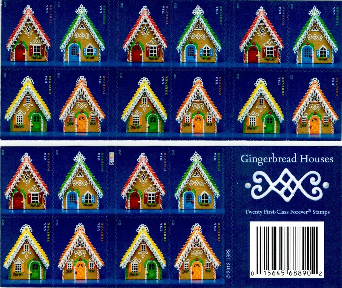 2013 Contemporary Christmas: Gingerbread Houses  Forever First Class Postage Stamps